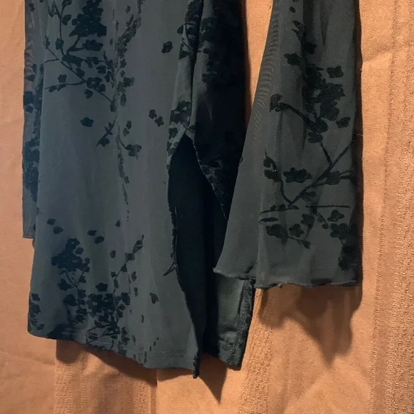 Sheer Black Floral Women's Dress - Picture 7 of 8